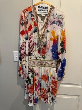 Camilla Floral Long Sleeve Multicolor V-Neck Dress